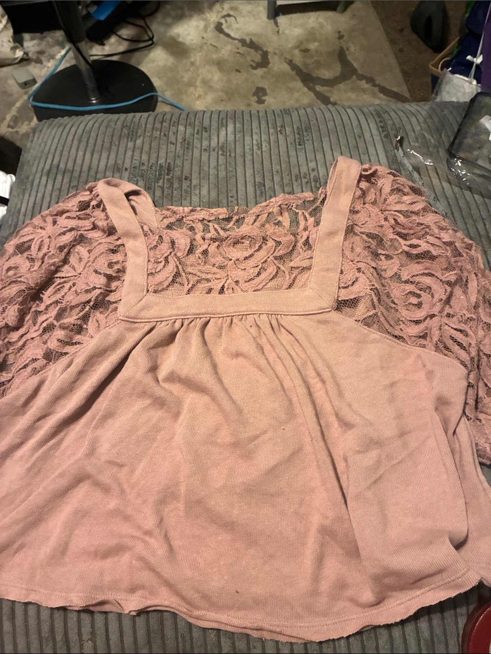 We The Free Rose Lace-Panel Square Neck Cami Top